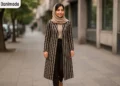 مانتو راه راه بلند برای افراد کوتاه قد