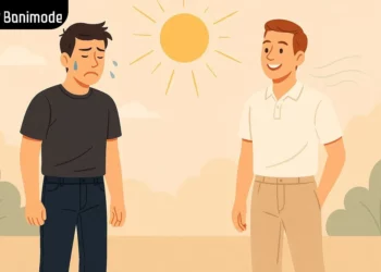 دو پسر با شلوارهای جنس لینن و نخی در فصل گرما