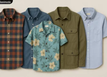 مدل های مختلف پیراهن مردانه اعم از رسمی چهارخانه هاوایی اورشرت در کنار هم