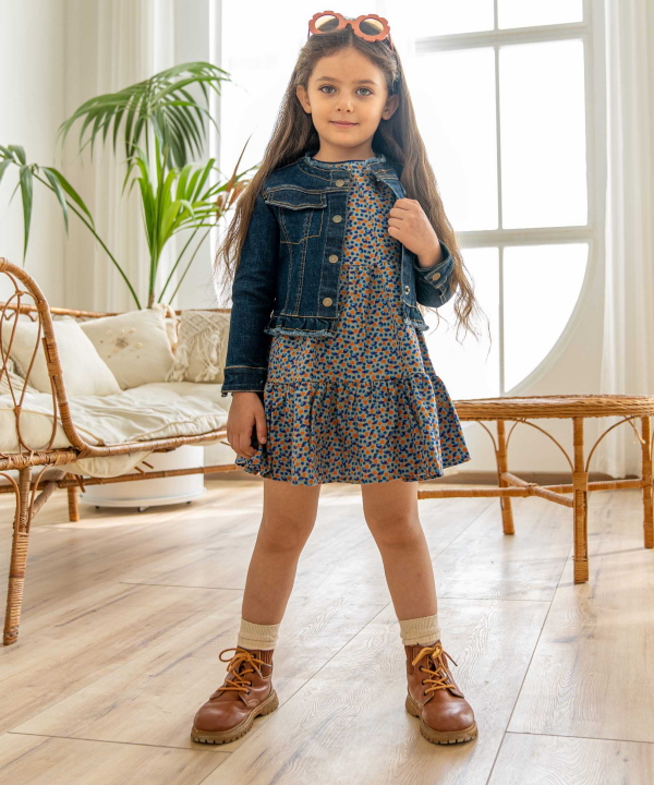 جین روی پیراهن دخترانه | بانی مد