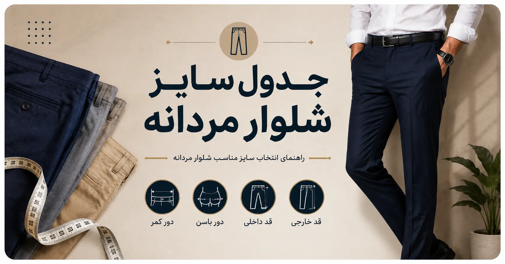 جدول سایز بندی شلوار مردانه ایرانی و خارجی